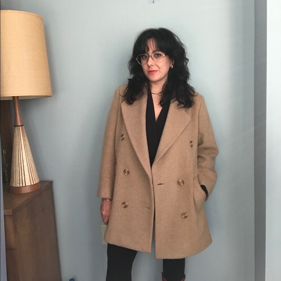 Vintage 100% wool Jones NY Camel Hair Pea Coat - Picture 7 of 12